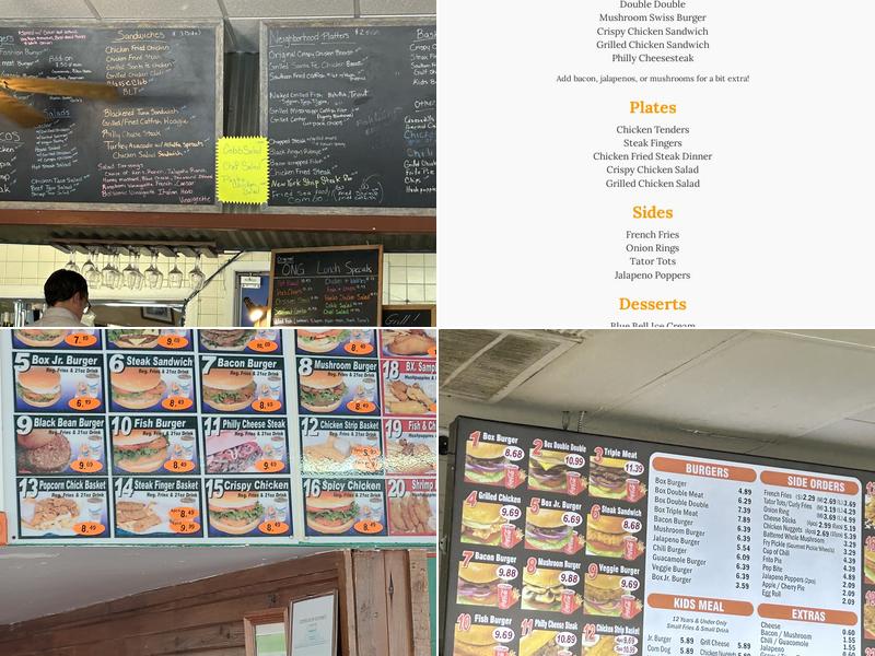 Burger Box Menu
