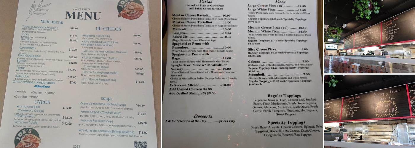 Joe's Pizza & Subs Menu