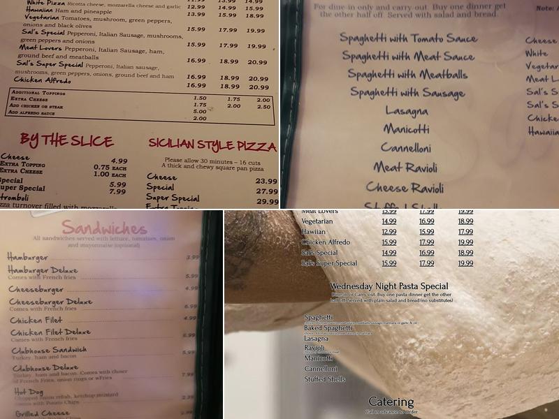 Sal's Italian Pizza & Restaurant Menu