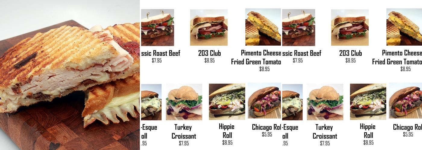 203 Café Menu