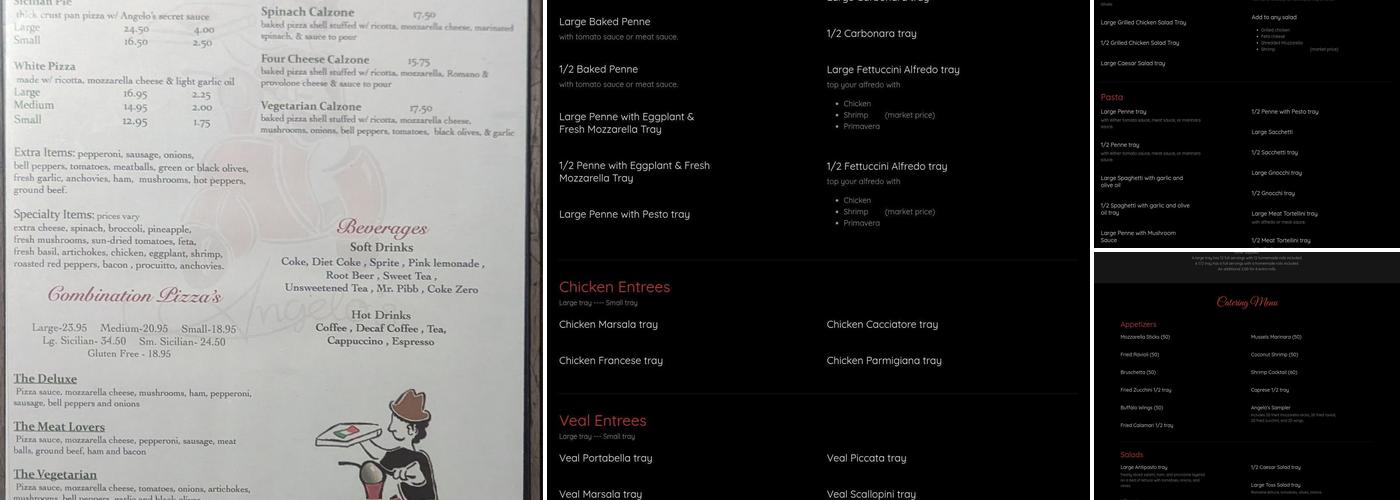 Angelo's Italian Pizza Menu