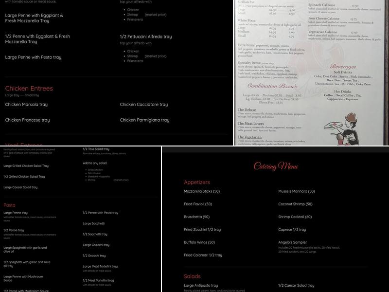 Angelo's Italian Pizza Menu