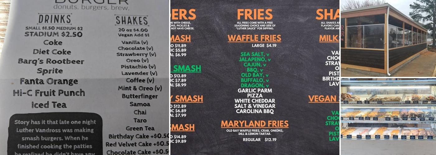 Luther Burger Menu