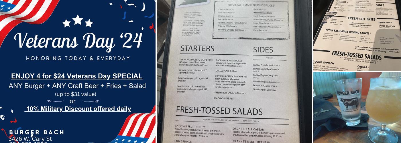Burger Bach Menu