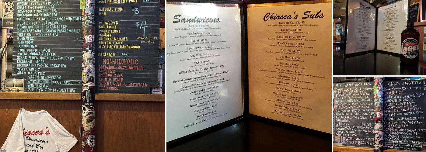 Chiocca's Menu