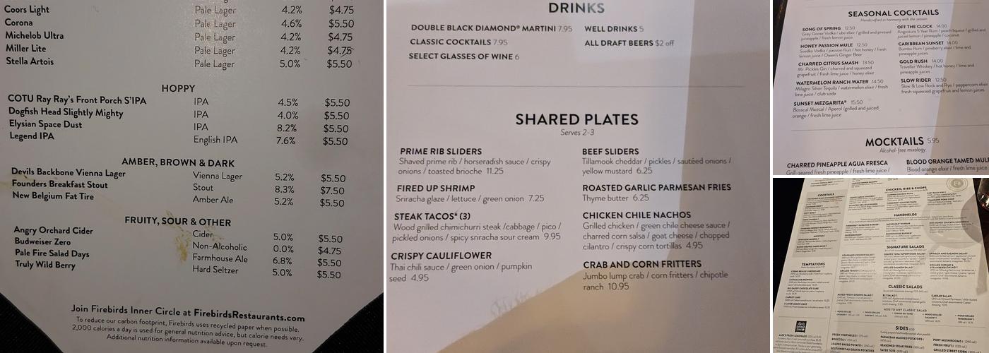 Firebirds Wood Fired Grill Menu