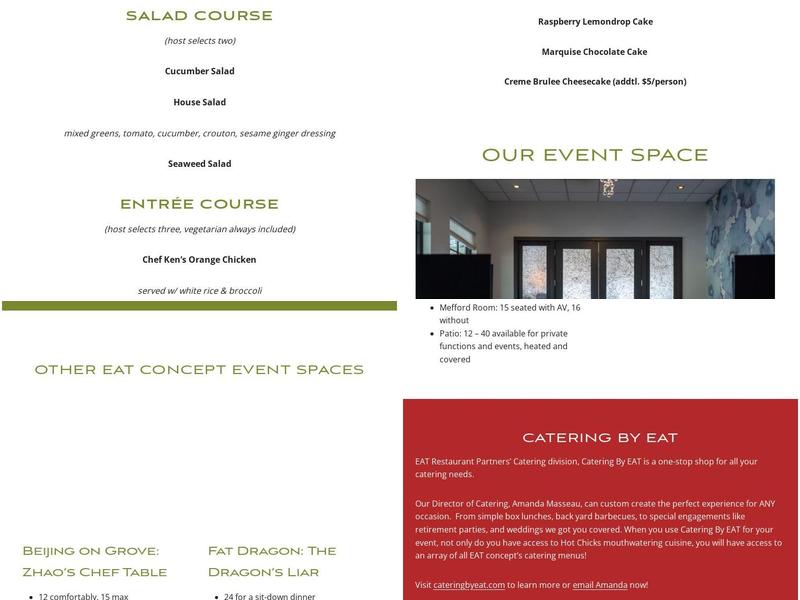 Wild Ginger Menu