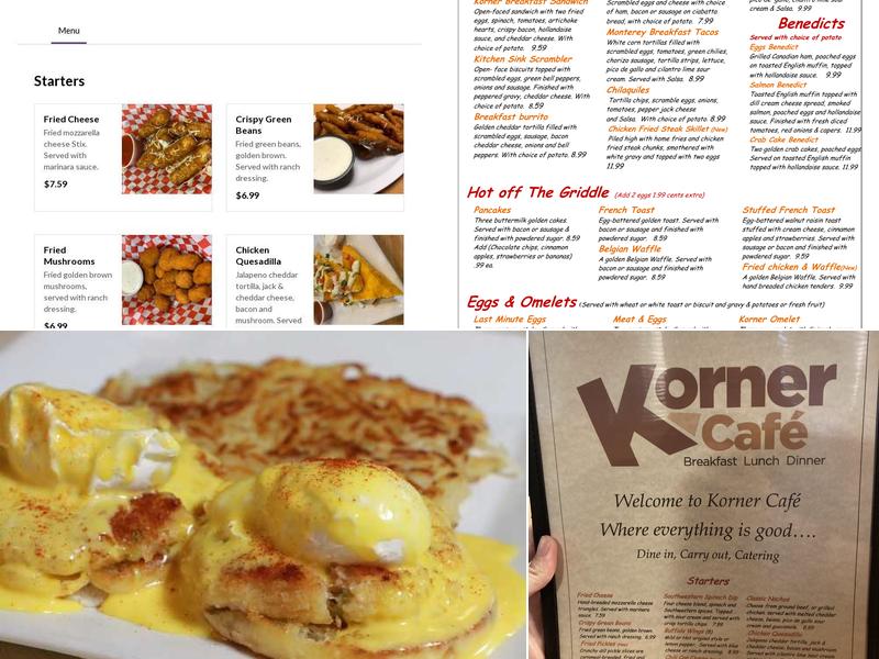 Korner Cafe Menu