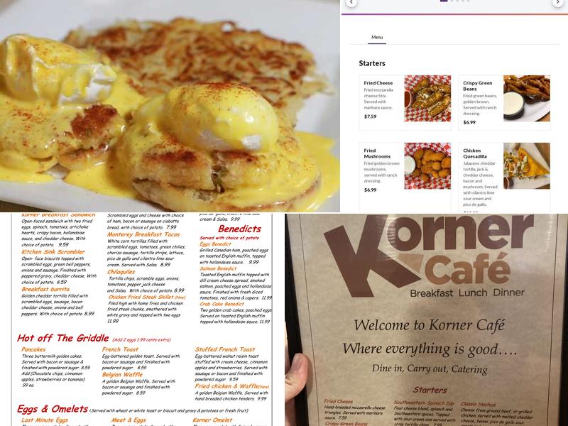 Korner Cafe Menu