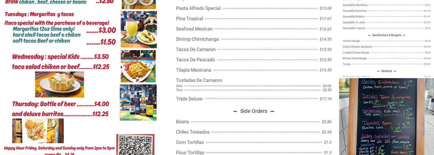 El Arriero Mexican Food Midlothian Menu
