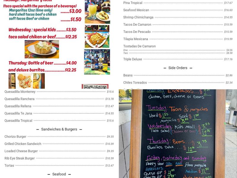 El Arriero Mexican Food Midlothian Menu