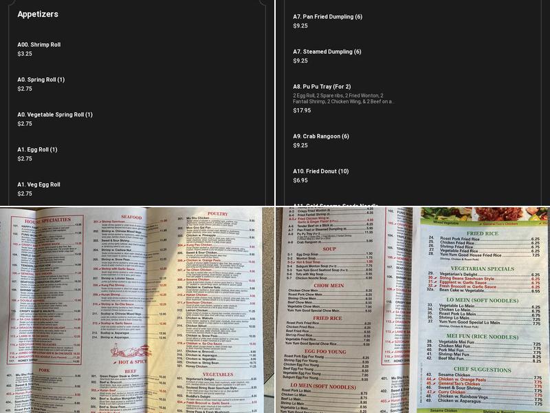 Yum Yum Good Chinese Restaurant Menu