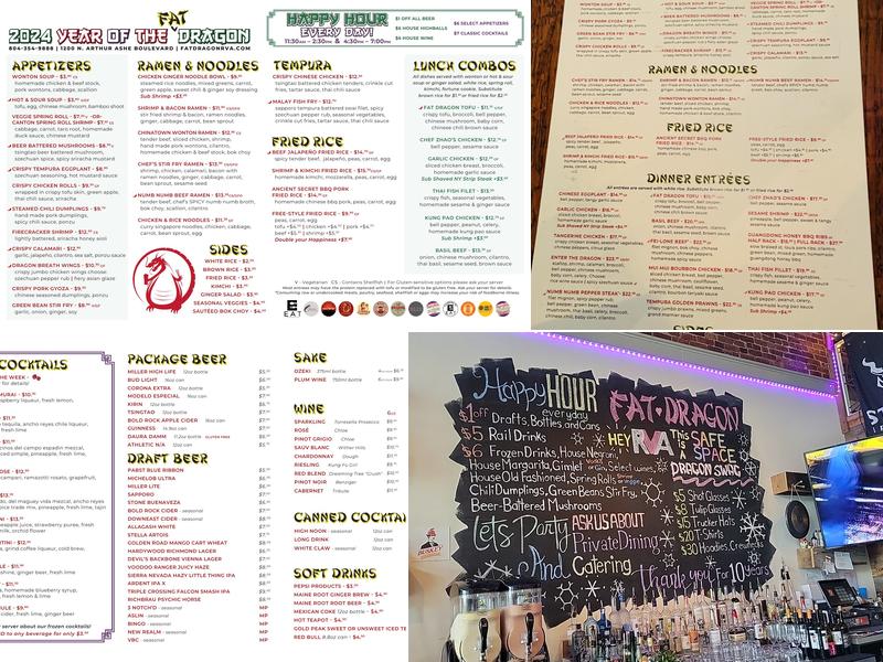 Fat Dragon Chinese Kitchen and Bar Menu