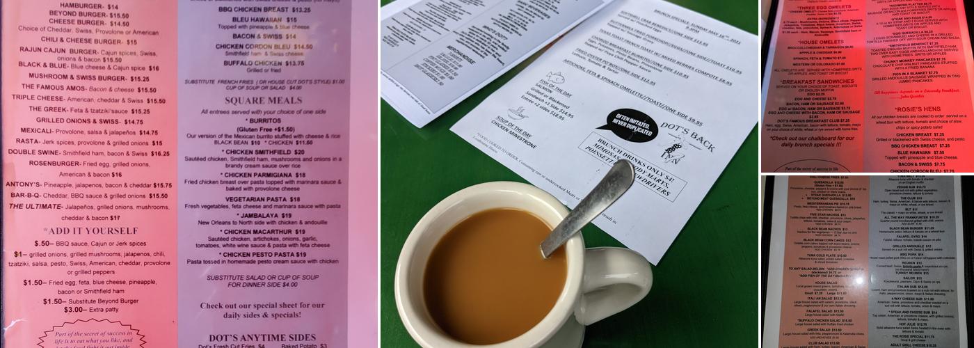 Dots Back Inn Menu