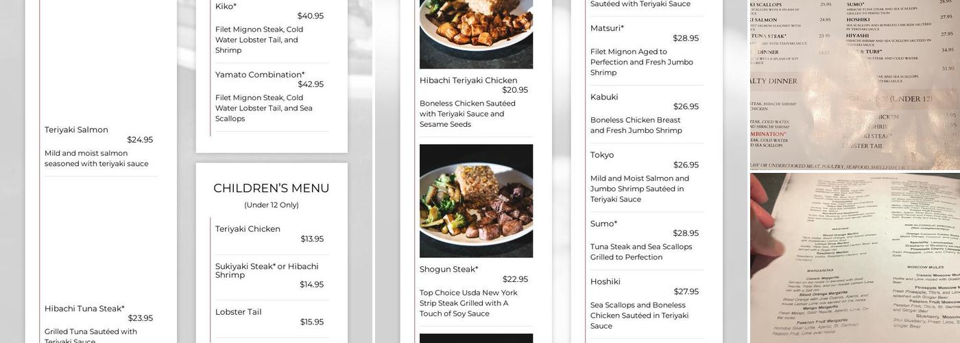 Yamato Japanese Steakhouse Menu