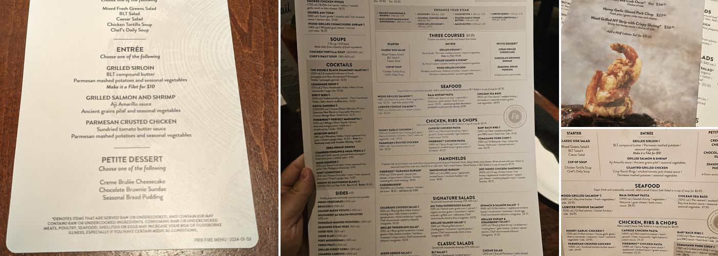 Firebirds Wood Fired Grill Menu