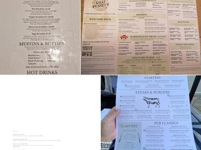 The Sally Pussey's Inn Menu