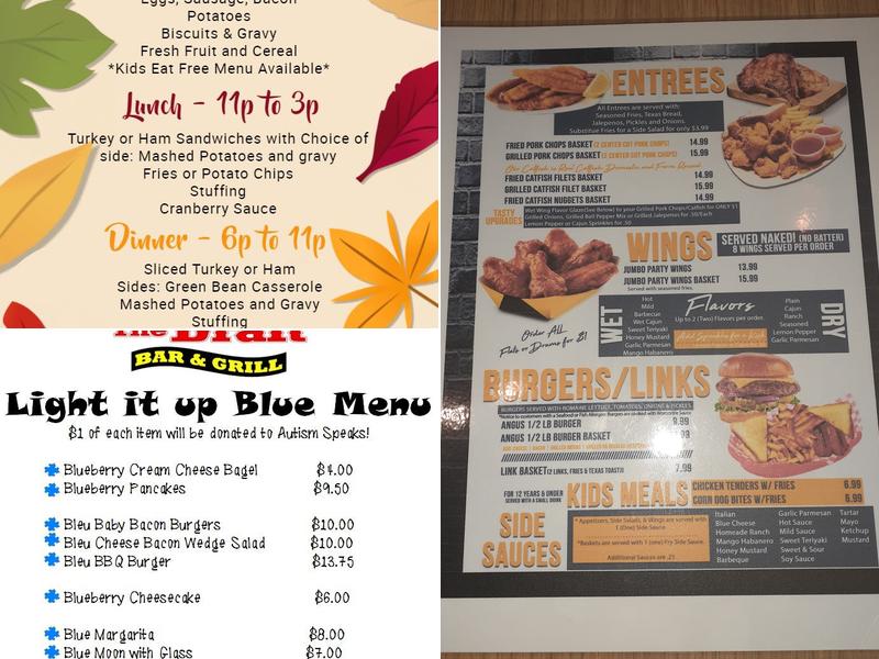 The Draft Bar & Grill Menu