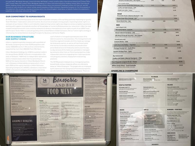 14Twelve Brasserie Menu