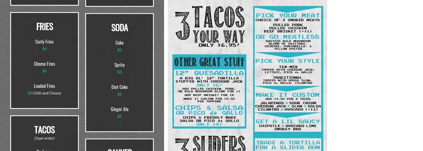 The Circuit Arcade Bar Menu