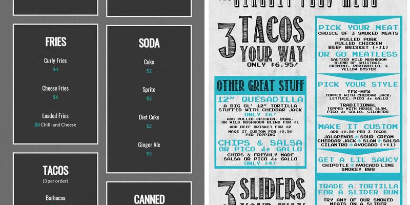 The Circuit Arcade Bar Menu