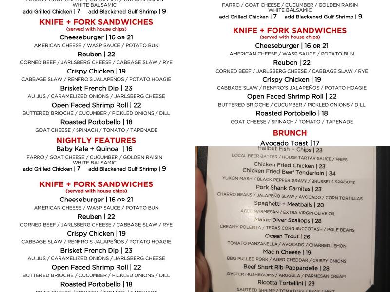 Little Red Wasp Menu