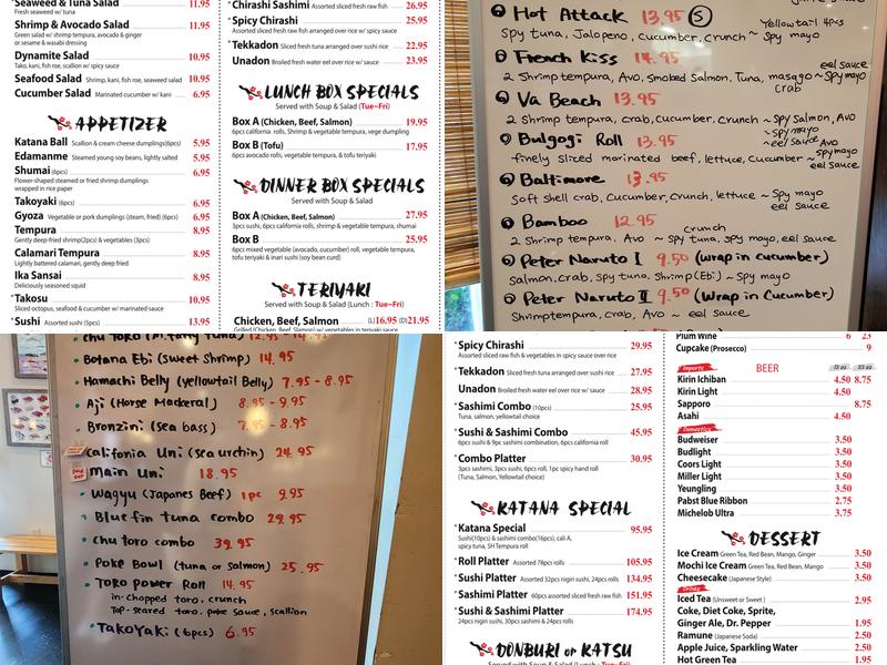 Katana Sushi Menu