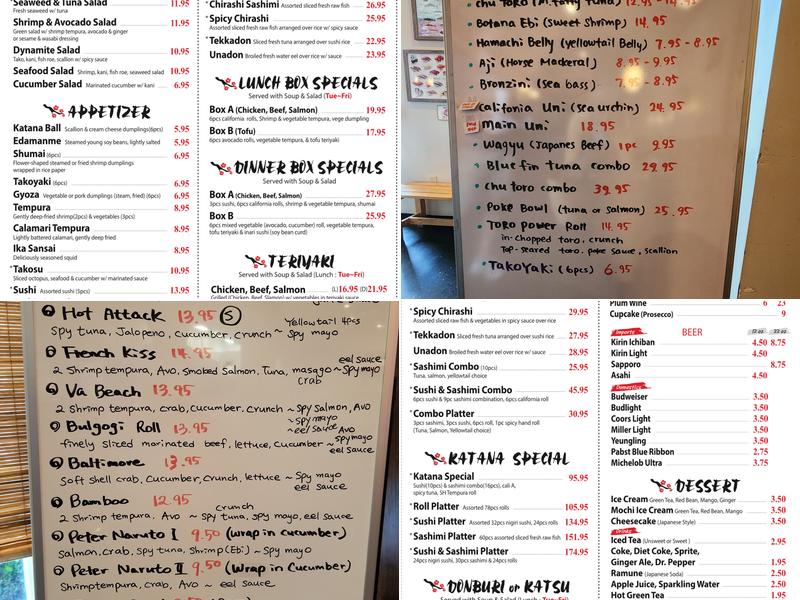 Katana Sushi Menu