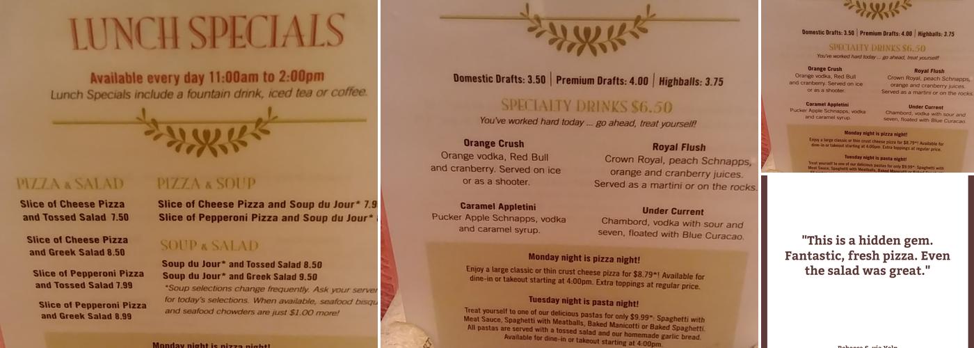 Leonardo's Pizza & Pasta Menu