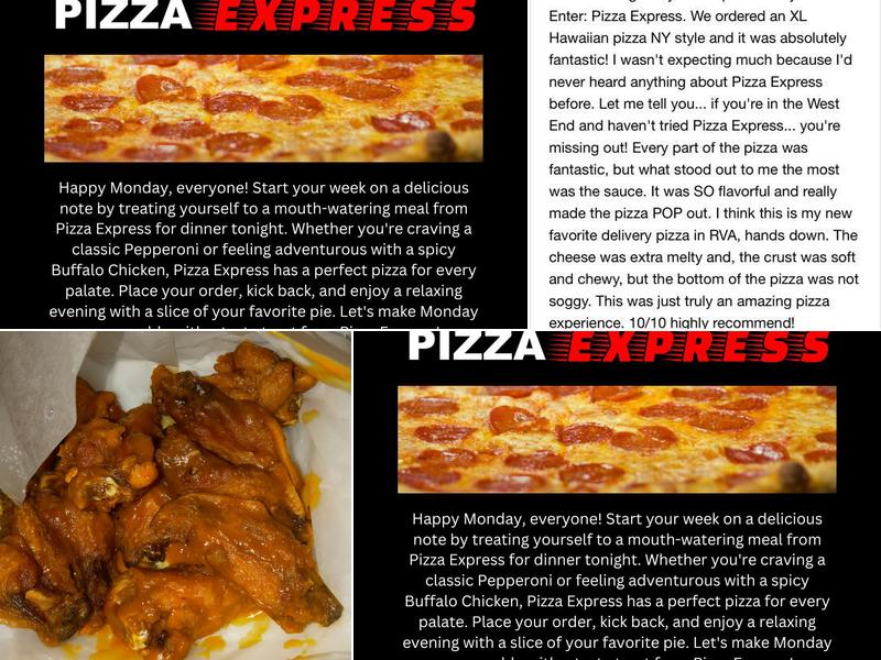 Pizza Express Menu