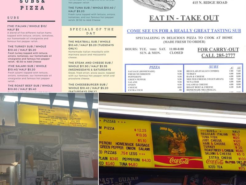 Bernie's Sub & Pizza Shop Menu