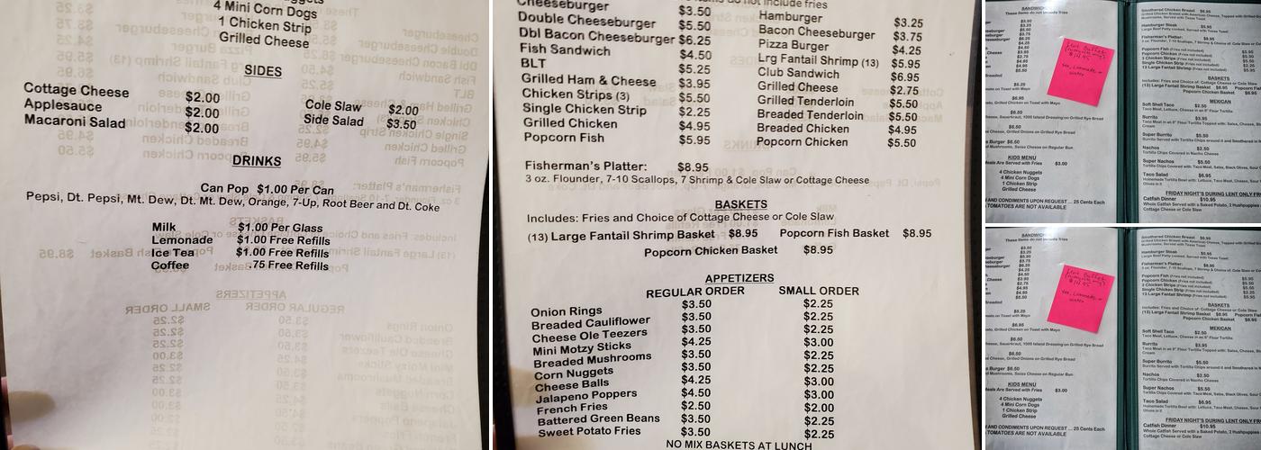 Schmitty's Menu