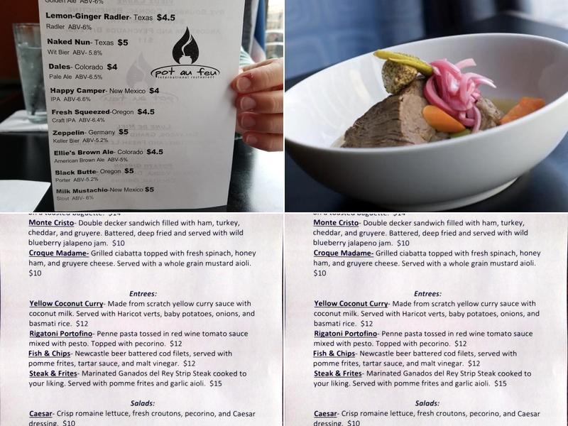 Pot Au Feu Menu