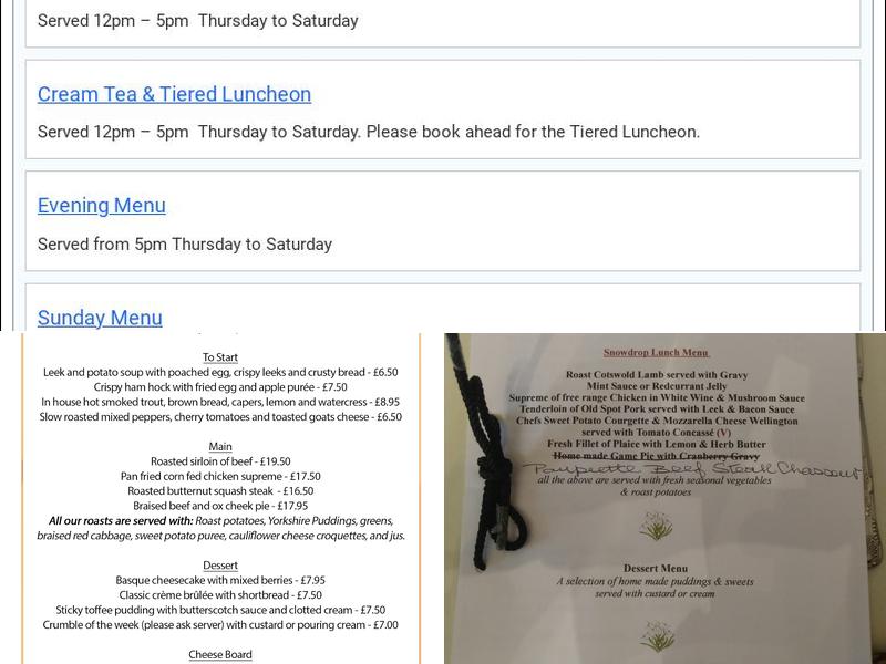 The Old Rectory Restaurant Menu