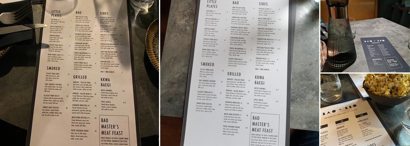 BAO + BBQ Menu
