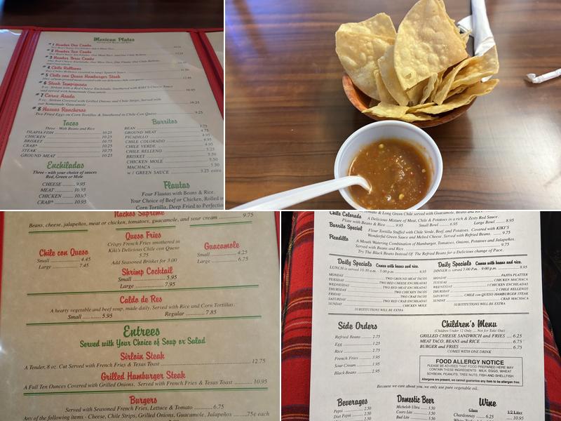 Kiki's Mexican Restaurant Menu