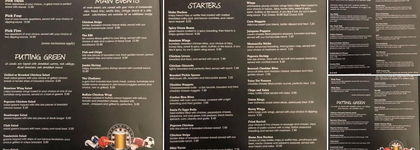 Courtside Bar & Grill Menu