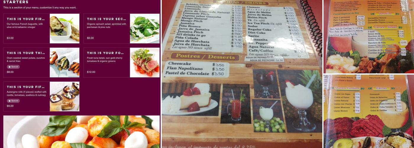 El Toro Bronco Menu