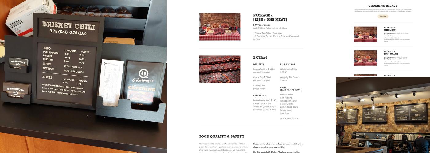 Q Barbeque Menu
