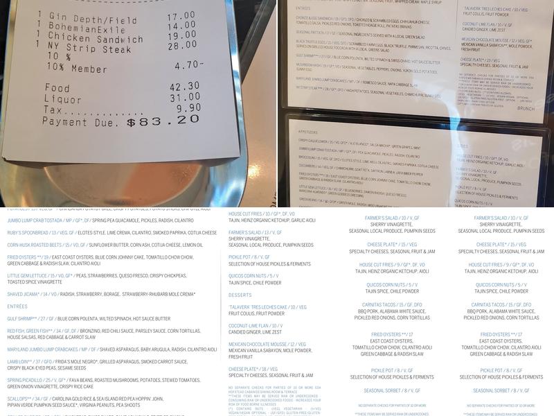 Amuse Restaurant VMFA Menu