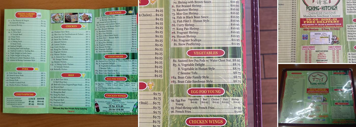 Peking Kitchen Menu