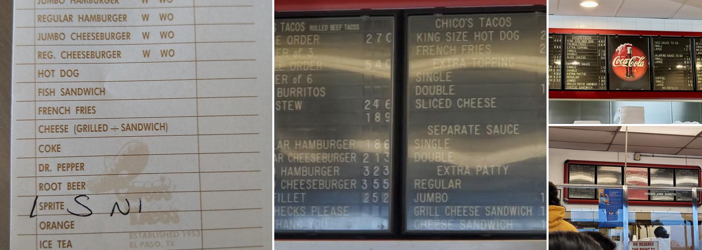 Chico's Tacos Menu