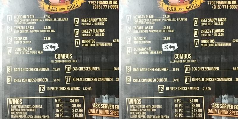 Paulinas Badlands Bar and Grill Menu