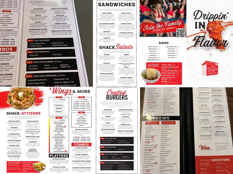 The Shack Wings & Brews Menu