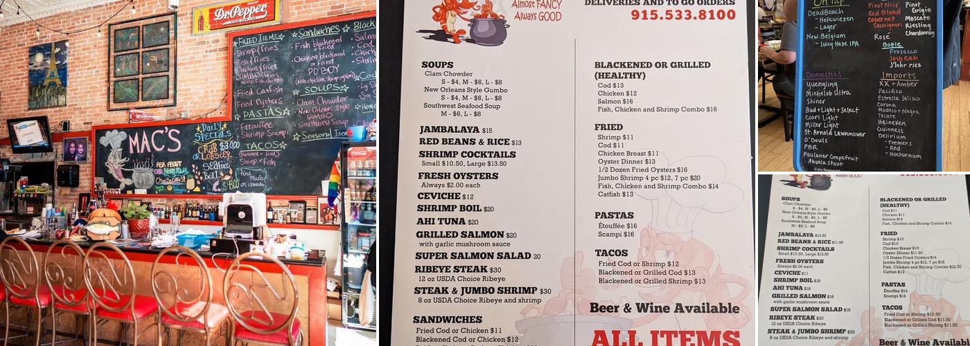Mac's Downtown Menu