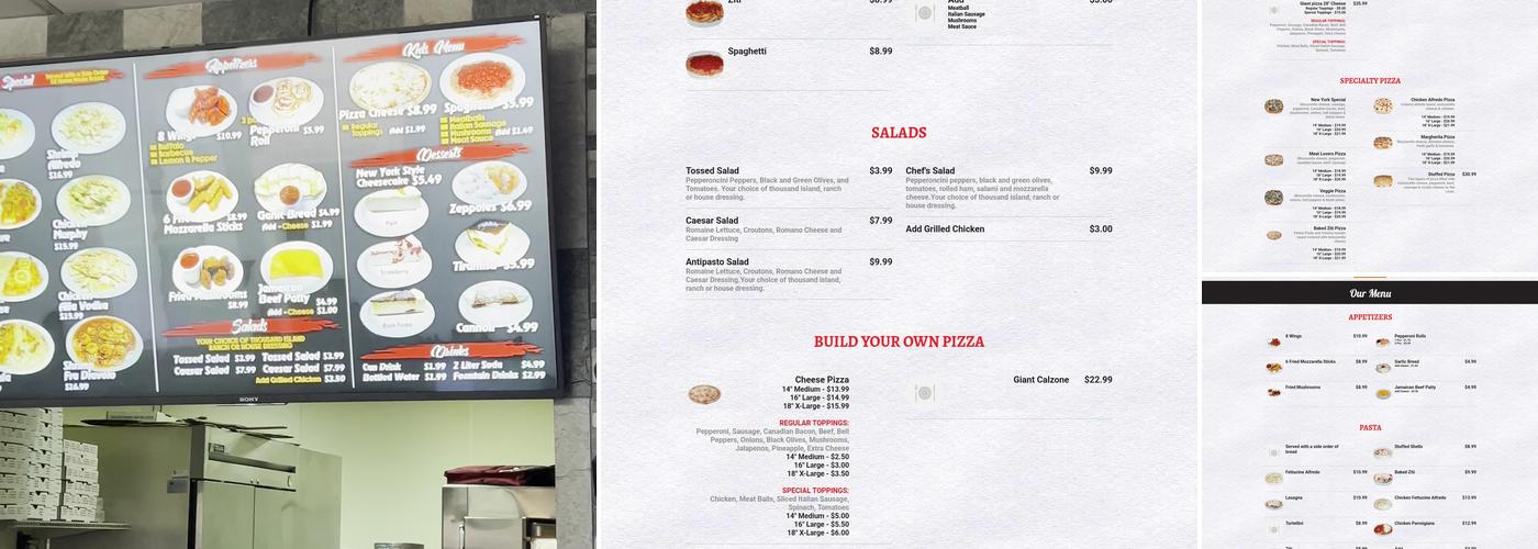 New York's Best Pizza Menu
