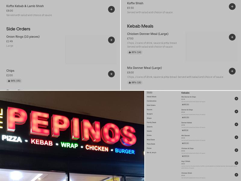 The Pepinos Menu