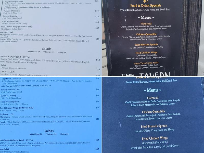 The Tavern Grille Menu