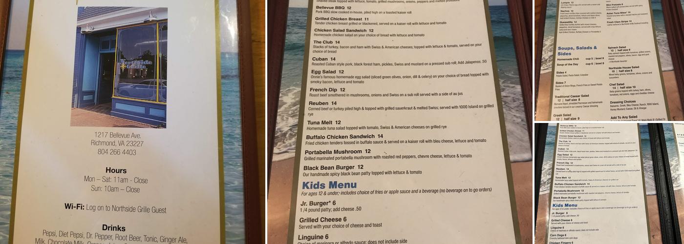 Northside Grille Menu