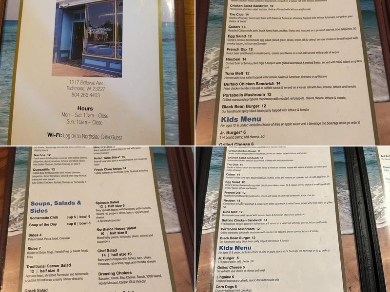 Northside Grille Menu